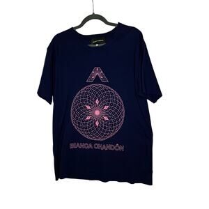 BIANCA CHANDÔN TShirt Unisex XL Sacred Circumflex Blue/Pink Graphic Short Sleeve